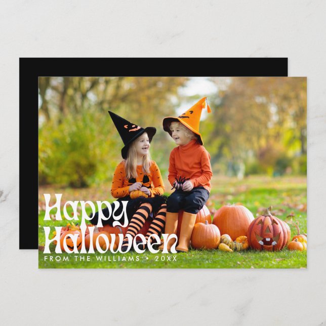 Elegant Happy halloween Photo Halloween Kort (Fram/baksida)