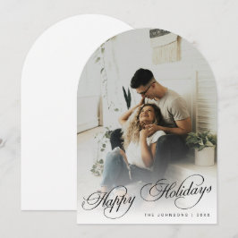 Elegant Happy Holidays Arch Photo Christmas Card Inbjudningar