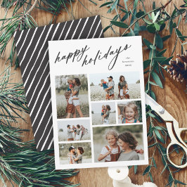 Elegant Happy Holidays Script Typografi 7 Foto  Julkort