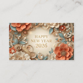 elegant happy new year 2026 business card visitkort