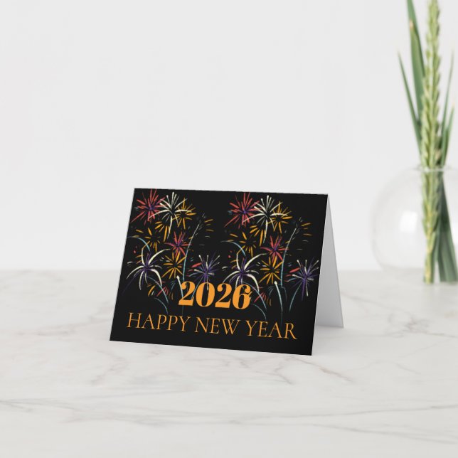 Elegant Happy New Year 2026-kort Helgkort (Framsida)