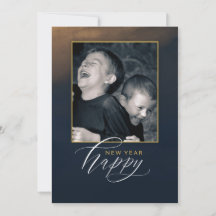 Elegant Happy New Year 5 x 7 Kort - 1 Foto