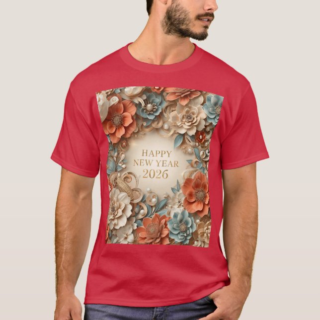 elegant happy new year family t-shirt (Framsida)