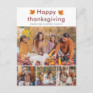 Elegant Happy thanksgiving Höst löv 4 Foto Helg Vykort