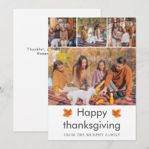 Elegant Happy thanksgiving Höst löv 4 Foto Julkort
