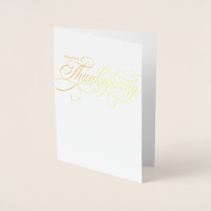 Elegant Happy thanksgiving skriptdesign Folierat Kort