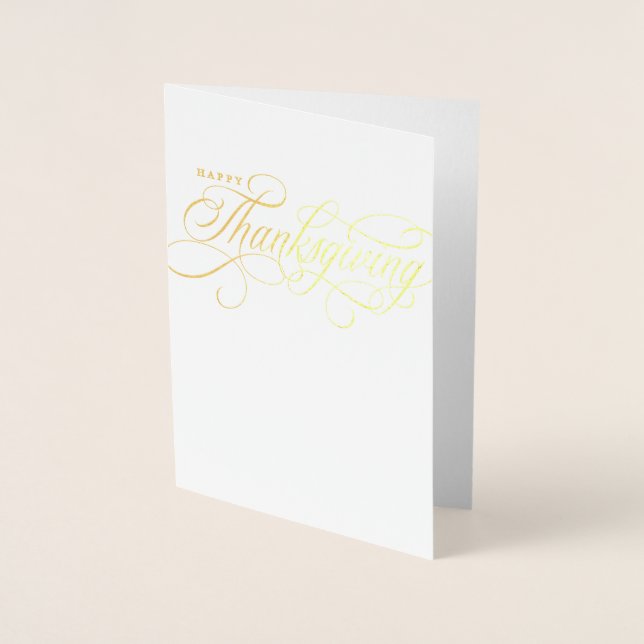 Elegant Happy thanksgiving skriptdesign Folierat Kort (Framsida)