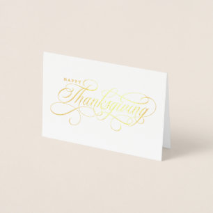 Elegant Happy thanksgiving skriptdesign Folierat Kort