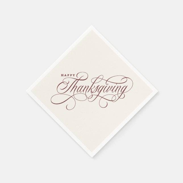 Elegant Happy thanksgiving skriptdesign Pappersservett (Hörn)