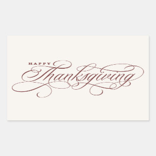 Elegant Happy thanksgiving skriptdesign Rektangulärt Klistermärke