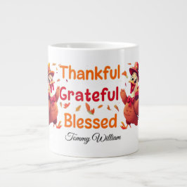 Elegant Happy thanksgiving Turkiet Jumbo Mugg