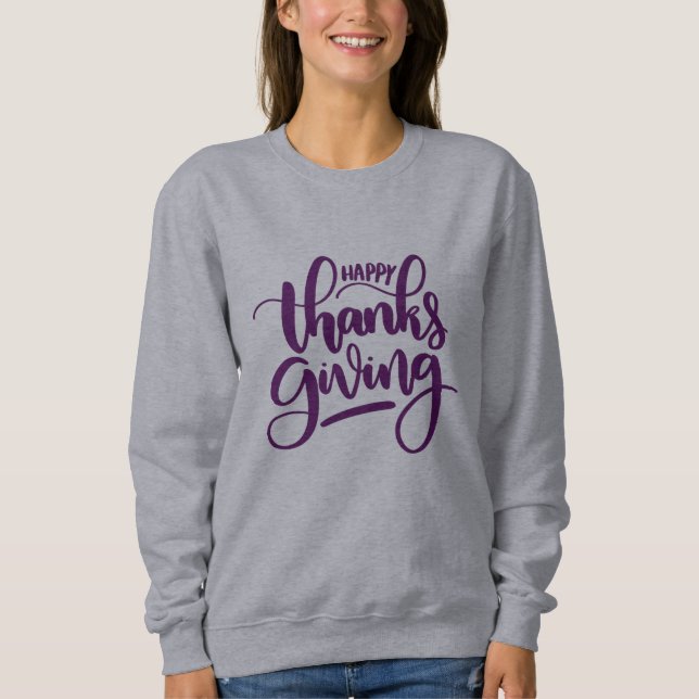 Elegant Happy thanksgiving Typografi T Shirt (Framsida)