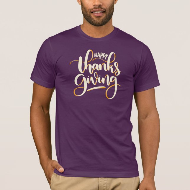 Elegant Happy thanksgiving Typografi T Shirt (Framsida)