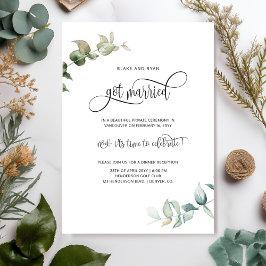 Elegant Har Married Elopement bröllopsmottagning Inbjudningar