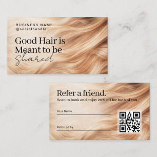 Elegant Hår Referens Qr Kod Design Visitkort