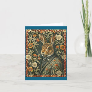 Elegant hare i aftonkläder vintage skogsmark kort