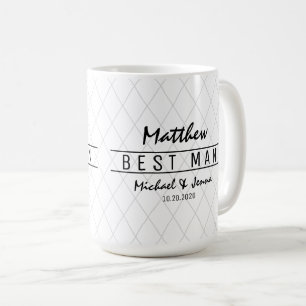 Elegant Harlequin Personlig Best Man Bröllop Kaffemugg