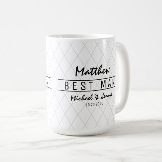 Elegant Harlequin Personlig Best Man Bröllop Kaffemugg