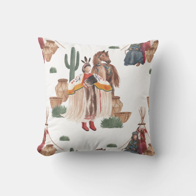 Elegant Harmony: Svarta och röda kranschinnesbröd Kudde (Framsida)