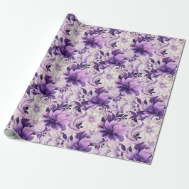 Elegant Harmony: Violet and White Flowers Presentpapper