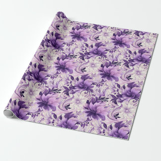 Elegant Harmony: Violet and White Flowers Presentpapper