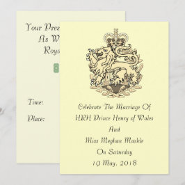 Elegant Harry & Meghan kunglig bröllopinbjudan Inbjudningar