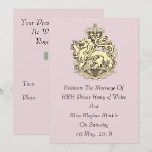 Elegant Harry & Meghan partyinbjudan (Pink) Inbjudningar
