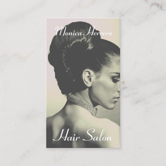 Elegant hårstil  visitkort (Framsida)