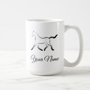 Elegant häst i svart färg kaffemugg