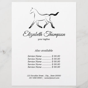 Elegant häst i svart färg reklamblad