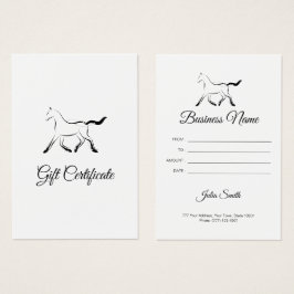 Elegant häst i svart färg visitkort