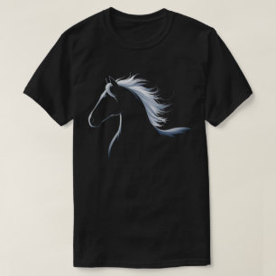 Elegant Häst Siluett Grafisk Konst Design för Häst T Shirt