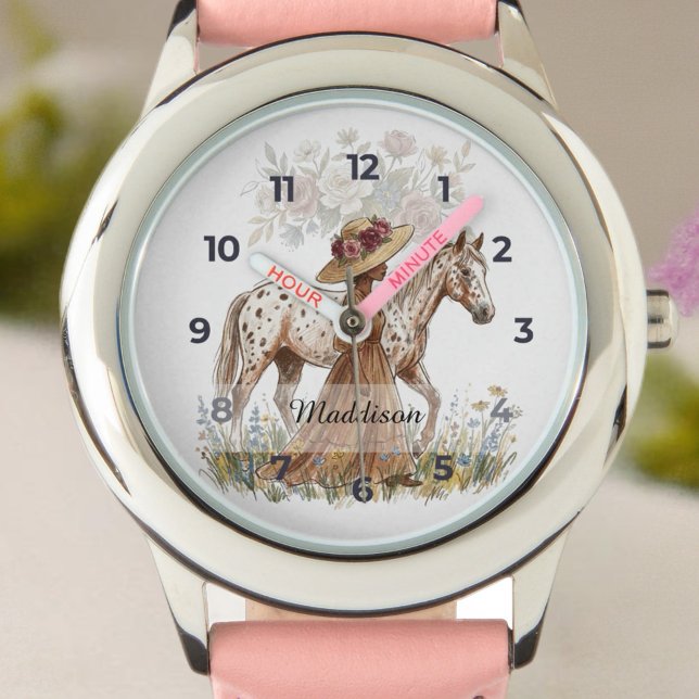 Elegant hästälskares födelsedag armbandsur (Celebrate a special birthday with this elegant French country-inspired card!)