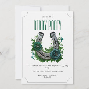 Elegant hästsko och blommor Kentucky Derby-fest In Inbjudningar