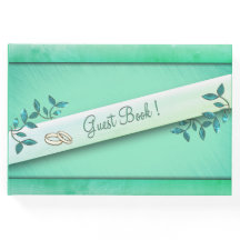 Elegant havsgrön gästbok med ringar