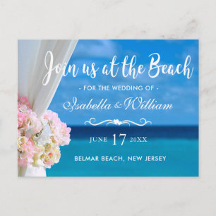 Elegant havsstrand sommar spara datum meddelande vykort