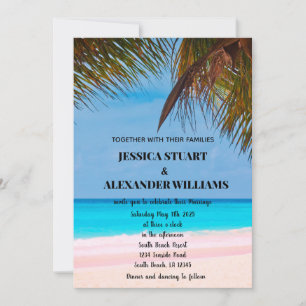 Elegant Hawaii Beach Sommar Tropical Bröllop Invit Inbjudningar