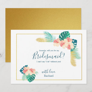 Elegant Hawaiian Hibiscus ska vara mitt Bridesmaid Inbjudningar