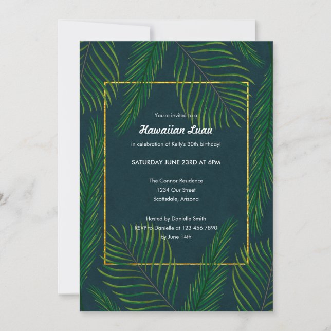 Elegant Hawaiian Luau-inbjudan Inbjudningar (Framsida)