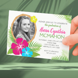 Elegant Hawaiian Luau Studenten Photo Inbjudningar