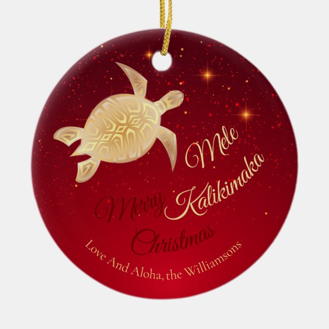 Elegant hawaiiansk jul julgransprydnad keramik (Framsidan)