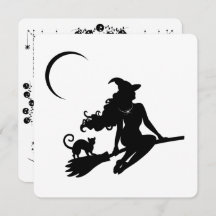 Elegant häxa Halloween-fest-inbjudan