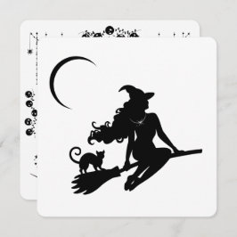 Elegant häxa Halloween-fest-inbjudan Julkort