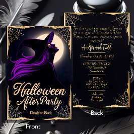 Elegant häxa lila hår Halloween efter Party Inbjudningar