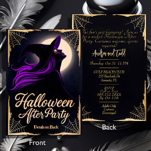 Elegant häxa lila hår Halloween efter Party Inbjudningar