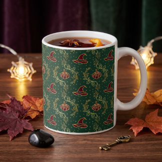Elegant Häxig Whimsigotisk Halloween-mugg Benporslin Mugg