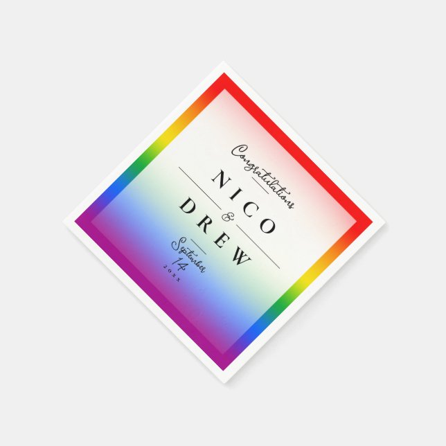 Elegant HBTQ+-bröllop  Pappersservett (Hörn)