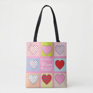Elegant Hearful Mor's Day Design Tygkasse