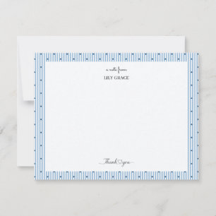 Elegant Heart & Blue Stripe Pappersvar Anteckningskort
