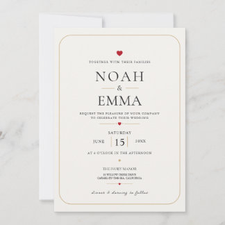Elegant Heart Bröllop Inbjudningar